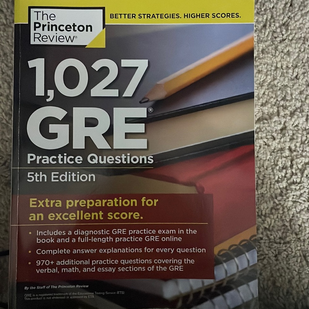 The Princeton Review “1,027 GRE Practice Questions” 5th Edition.